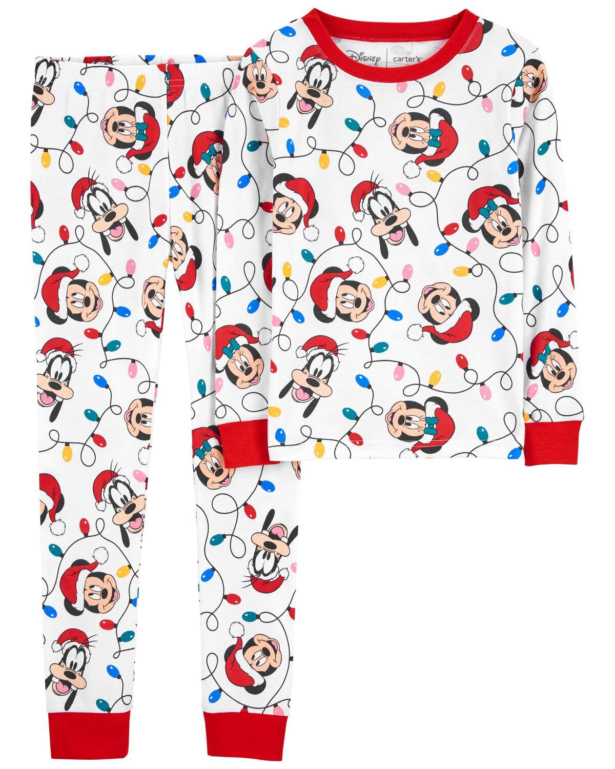White/Red Kid 2-Piece Mickey Mouse Christmas 100% Snug Fit Cotton Pajamas | carters.com | Carter's