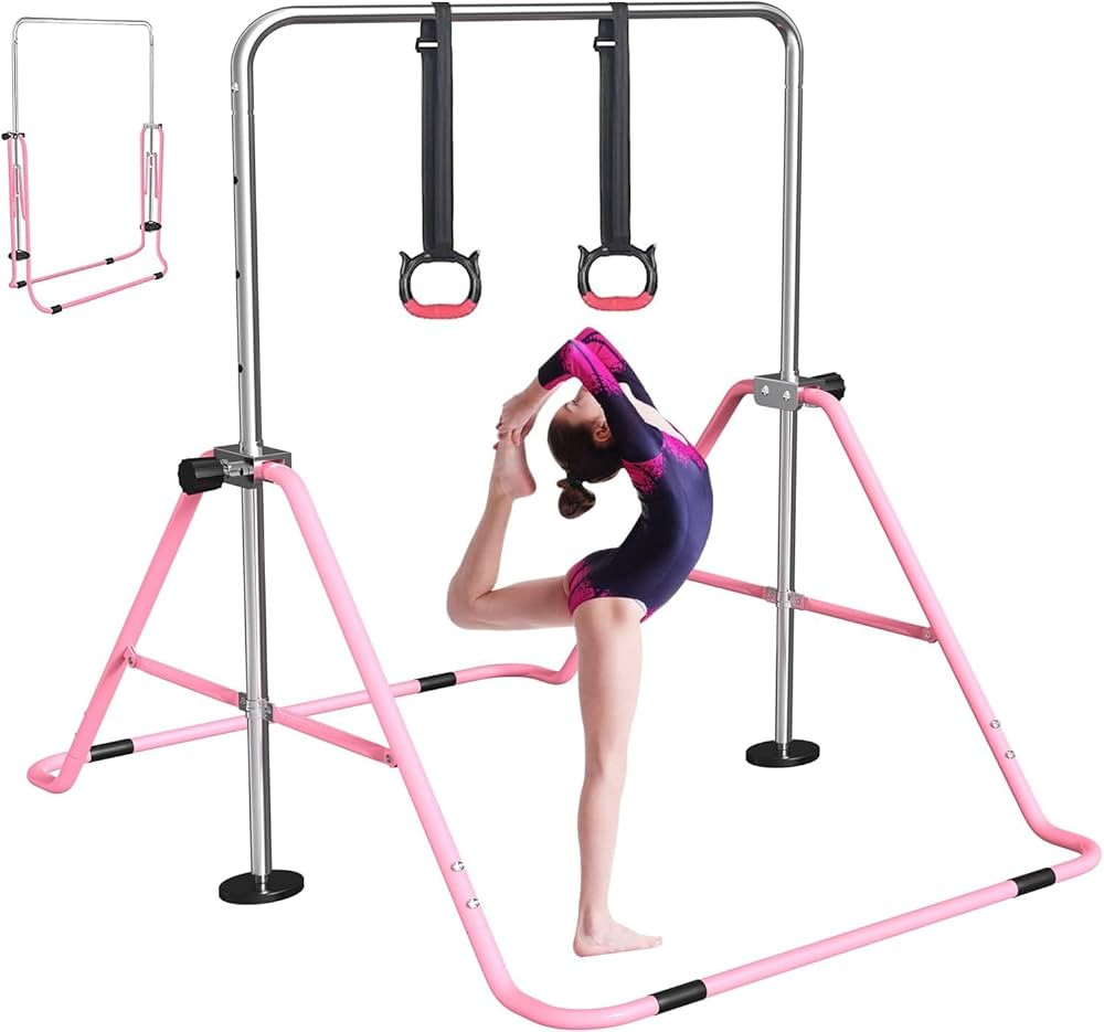 FBSPORT Gymnastics Bar for Kids with Rings，Adjustable Height Gymnastic Horizontal Bars,Junior T... | Amazon (US)