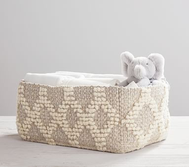 Metallic Woven Wool Nursery Storage | Pottery Barn Kids | Pottery Barn Kids