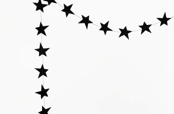 PRE-ORDER *** Mini Black Felt Star Garland, Bunting, Banner, HALLOWEEN | Etsy (US)