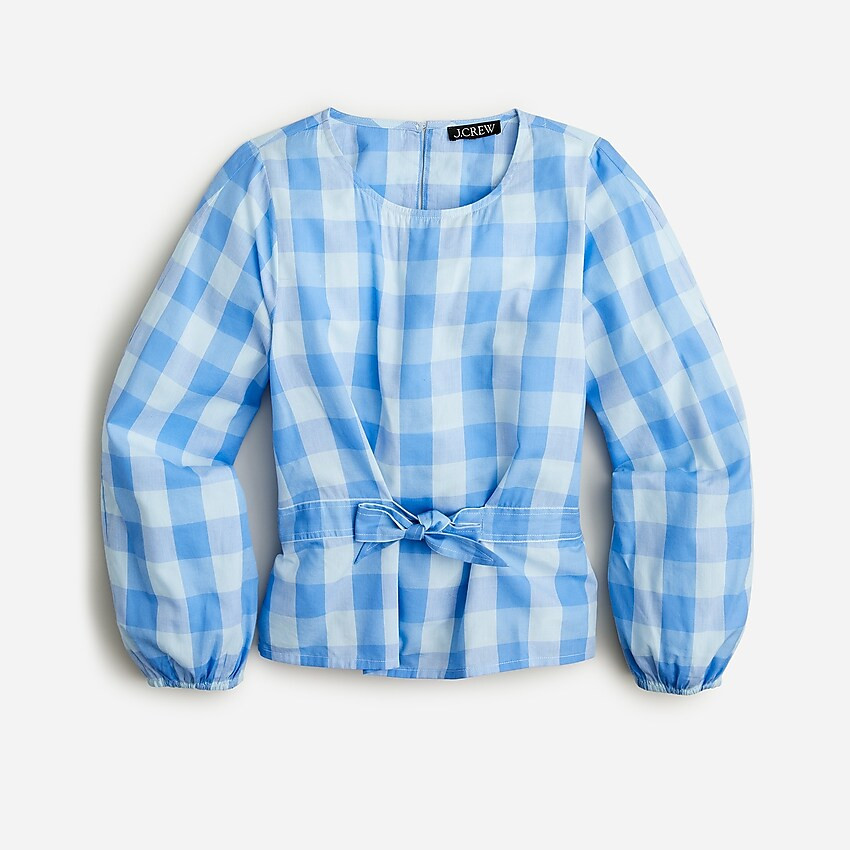 Bow-front top in Bristow gingham | J. Crew US
