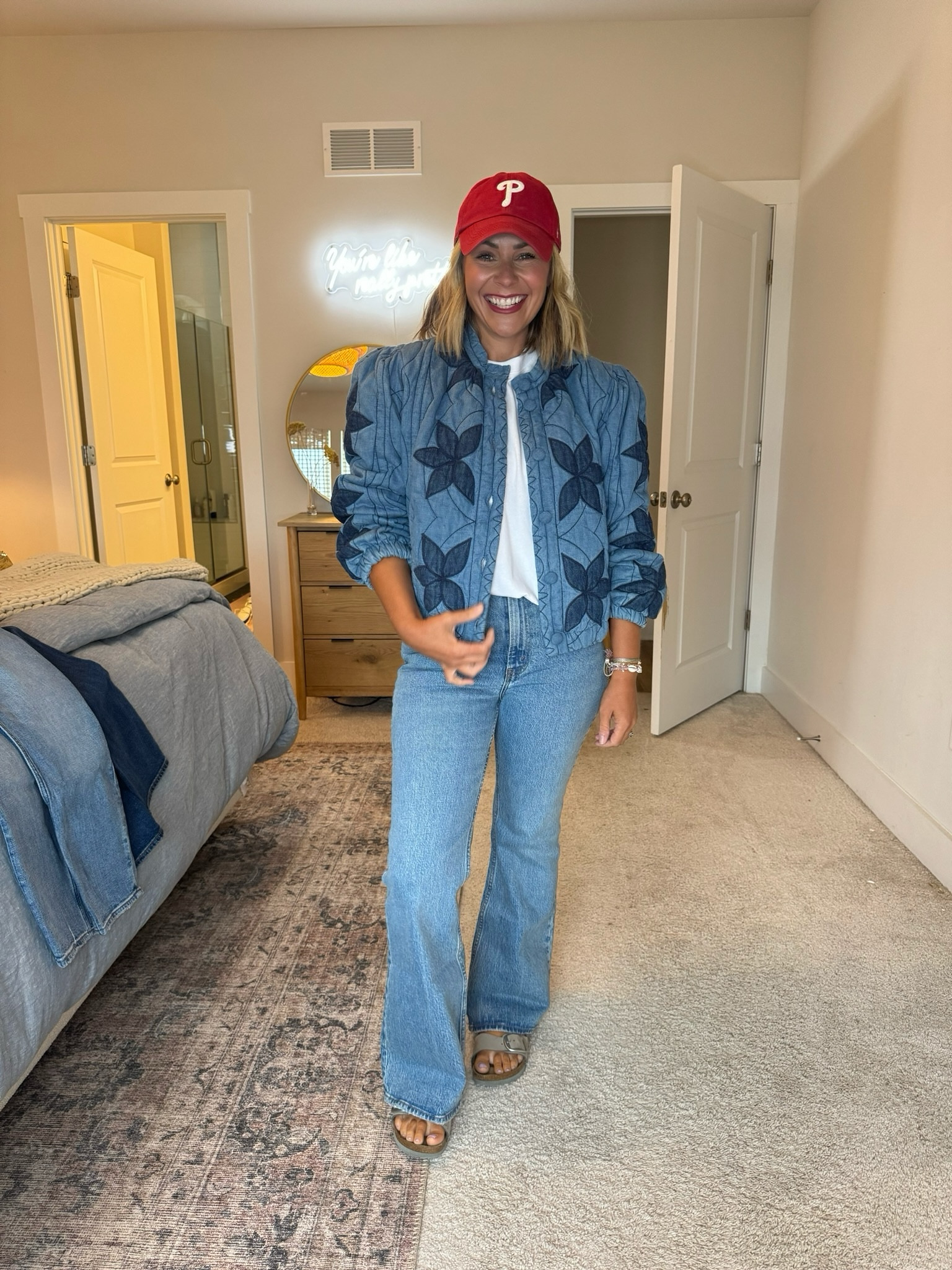 Sports lover but make it cute ✨

Denim is Abercrombie (27 short) 
Jacket is Free People (Small fits TTS)
Phillies baseball cap is from Anthropologie 

#LTKSeasonal #LTKStyleTip #LTKFindsUnder100