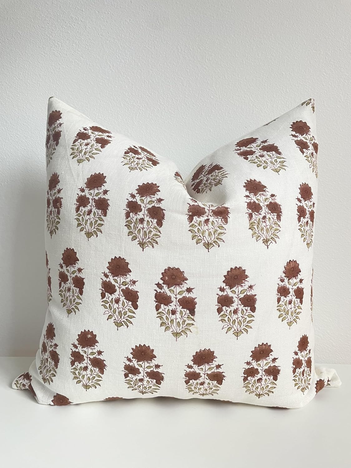 Canyon Theory Hand Block Print Pure Linen 20x20 Inch Throw Pillow Cover: Indoor Outdoor Handmade ... | Amazon (US)