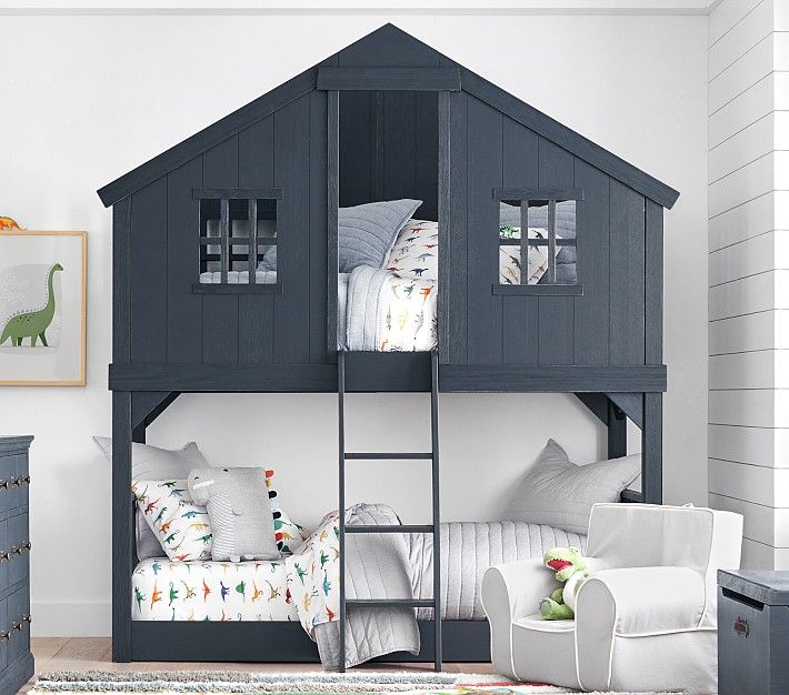 Tree House Twin-Over-Twin Bunk Bed | Pottery Barn Kids