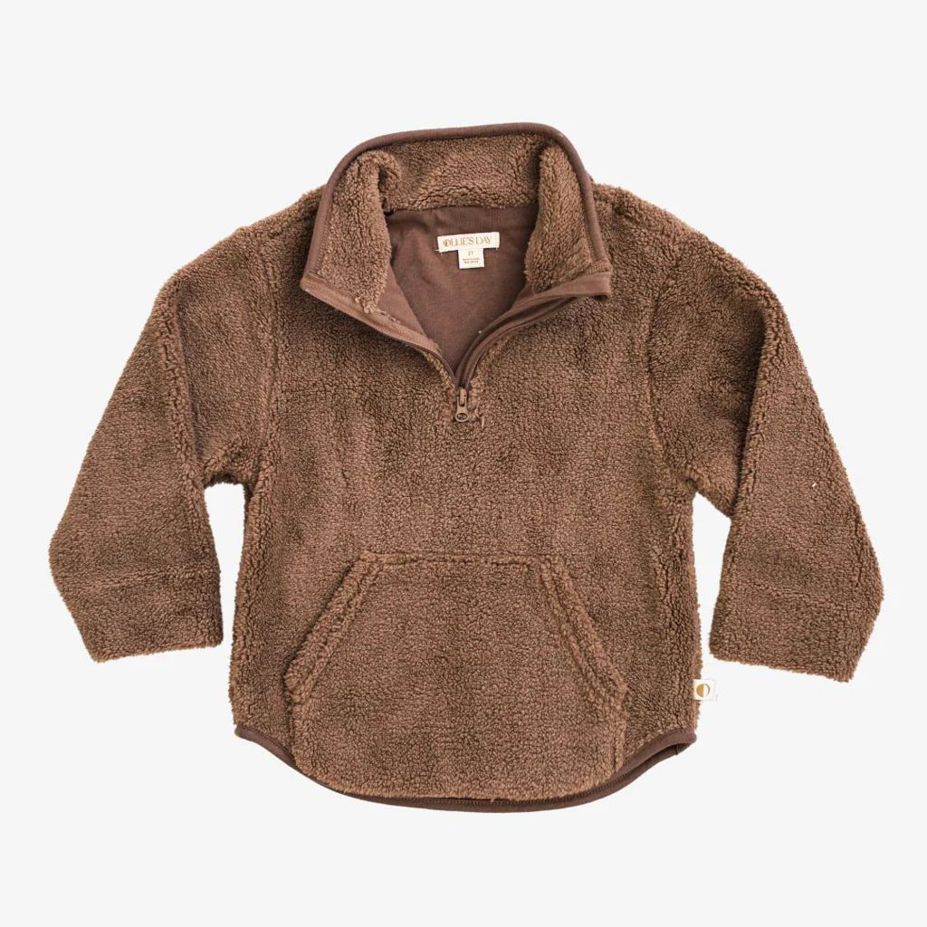 Sherpa Pullover - Brown | Ollie's Day