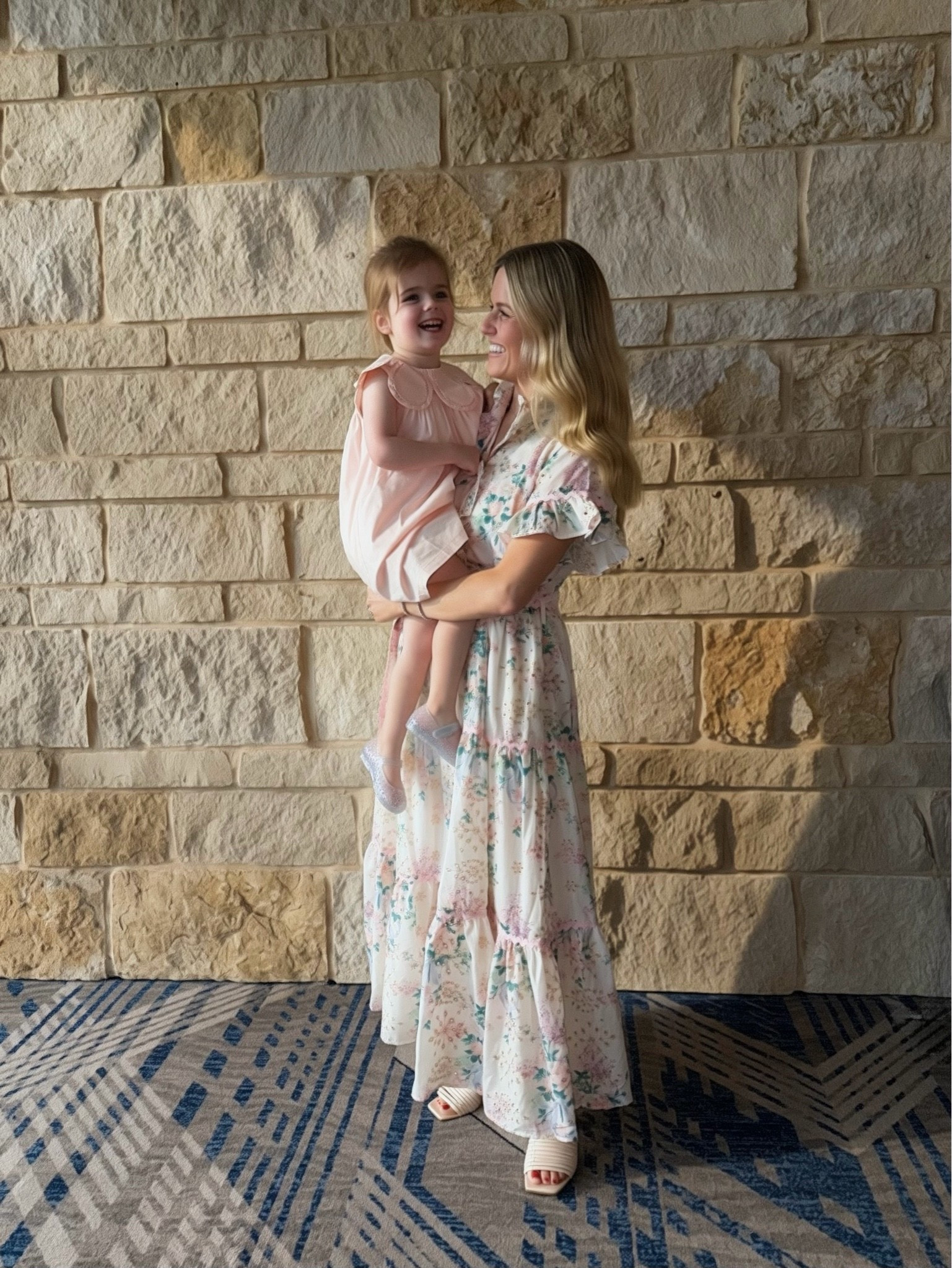 Floral maxi dress and toddler girl dress
