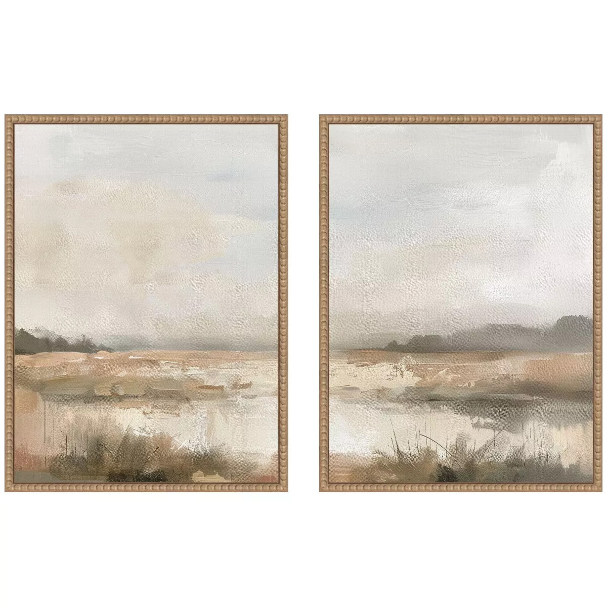 Kate and Laurel Neutral Abstract Landscape 2 Piece Framed Canvas Wall Art Set by The Creative Bun... | Target