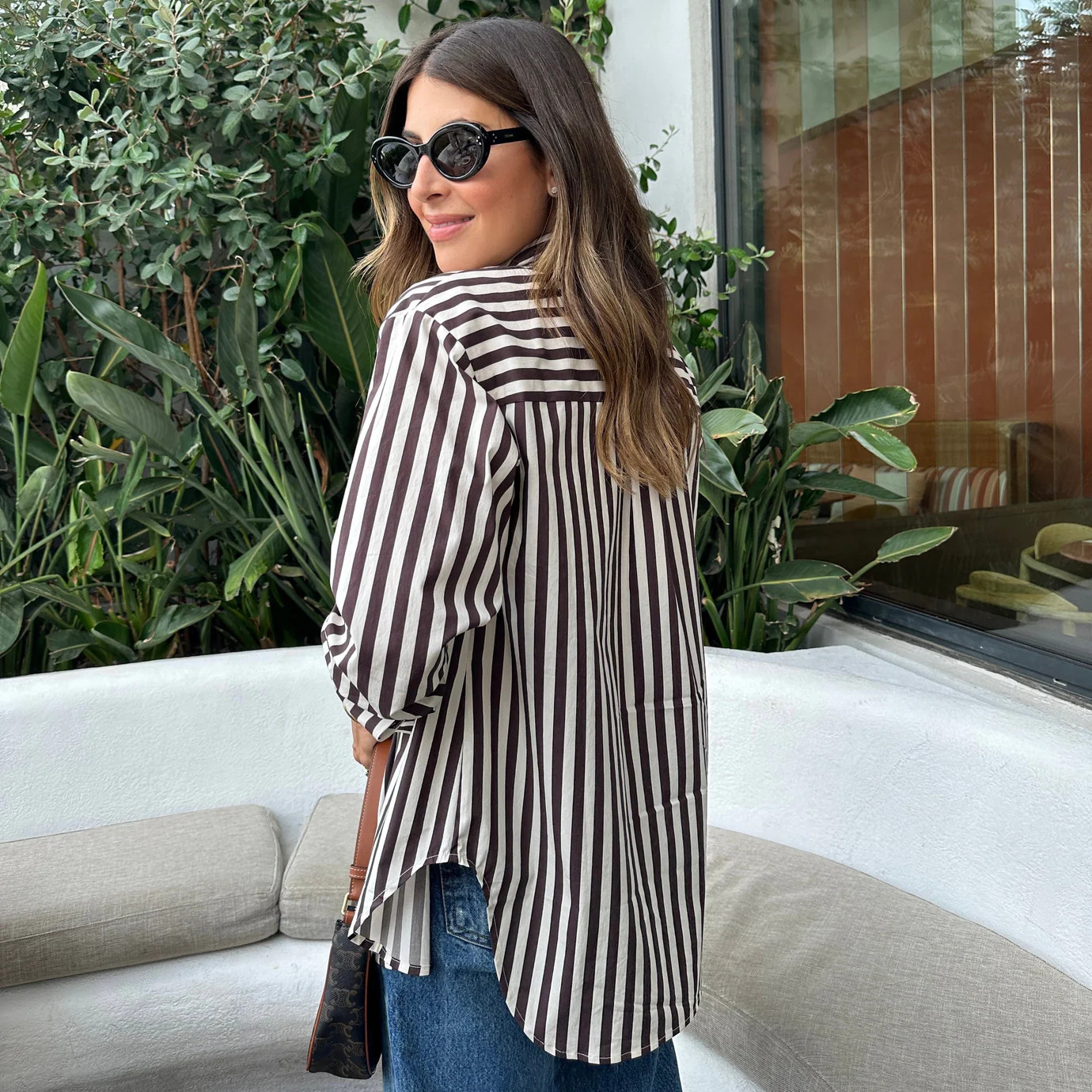 THE ULTIMATE STRIPE SHIRT - BROWN / CREAM STRIPE | WAT The Brand