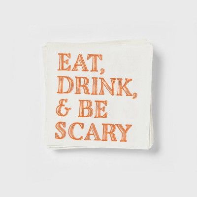 20ct Paper Eat, Drink and Be Scary Disposable Beverage Napkins - Threshold™ | Target