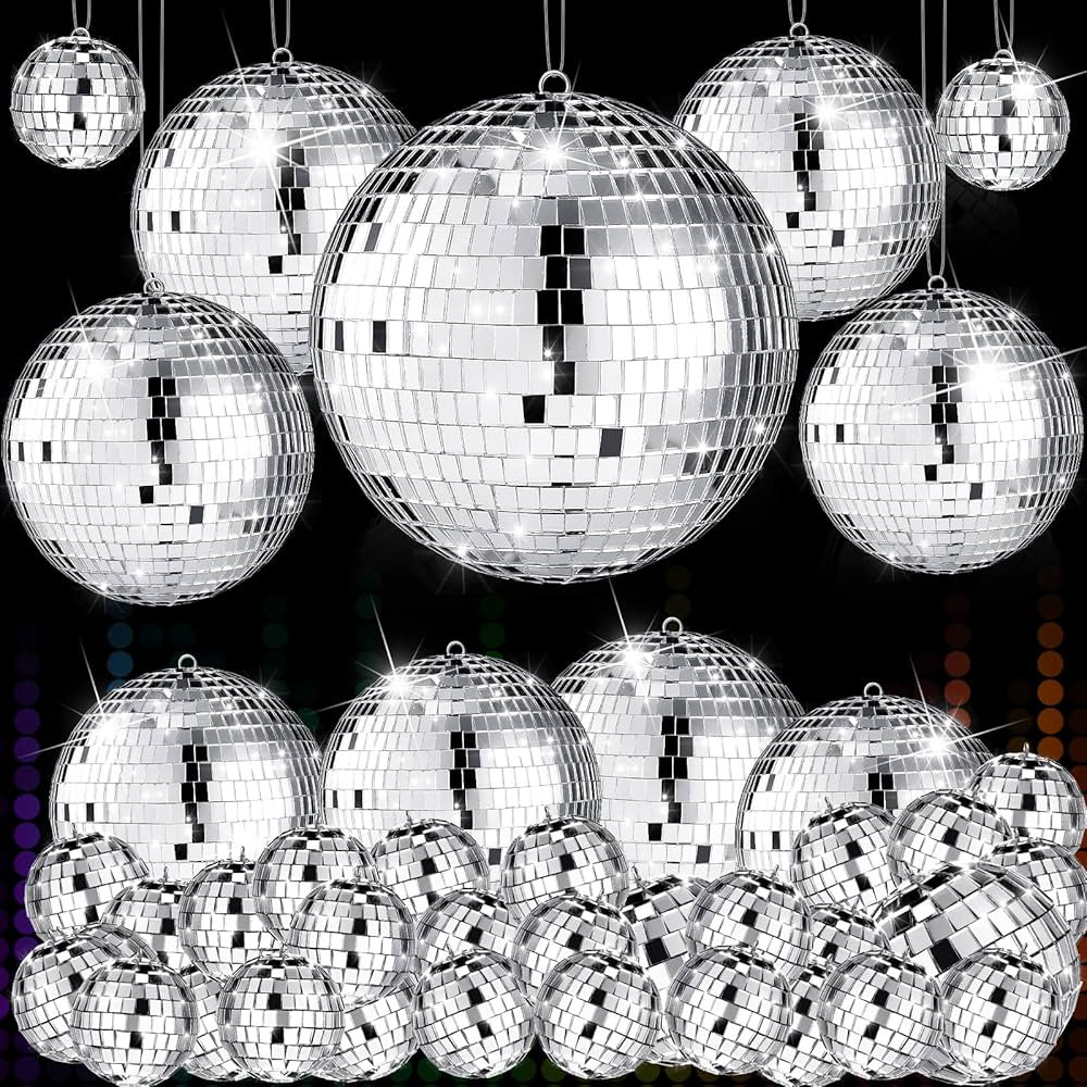 Hoolerry 65 Pcs Disco Balls Ornaments Reflective Hanging Disco Ball Decorations with Hook Mini Si... | Amazon (US)