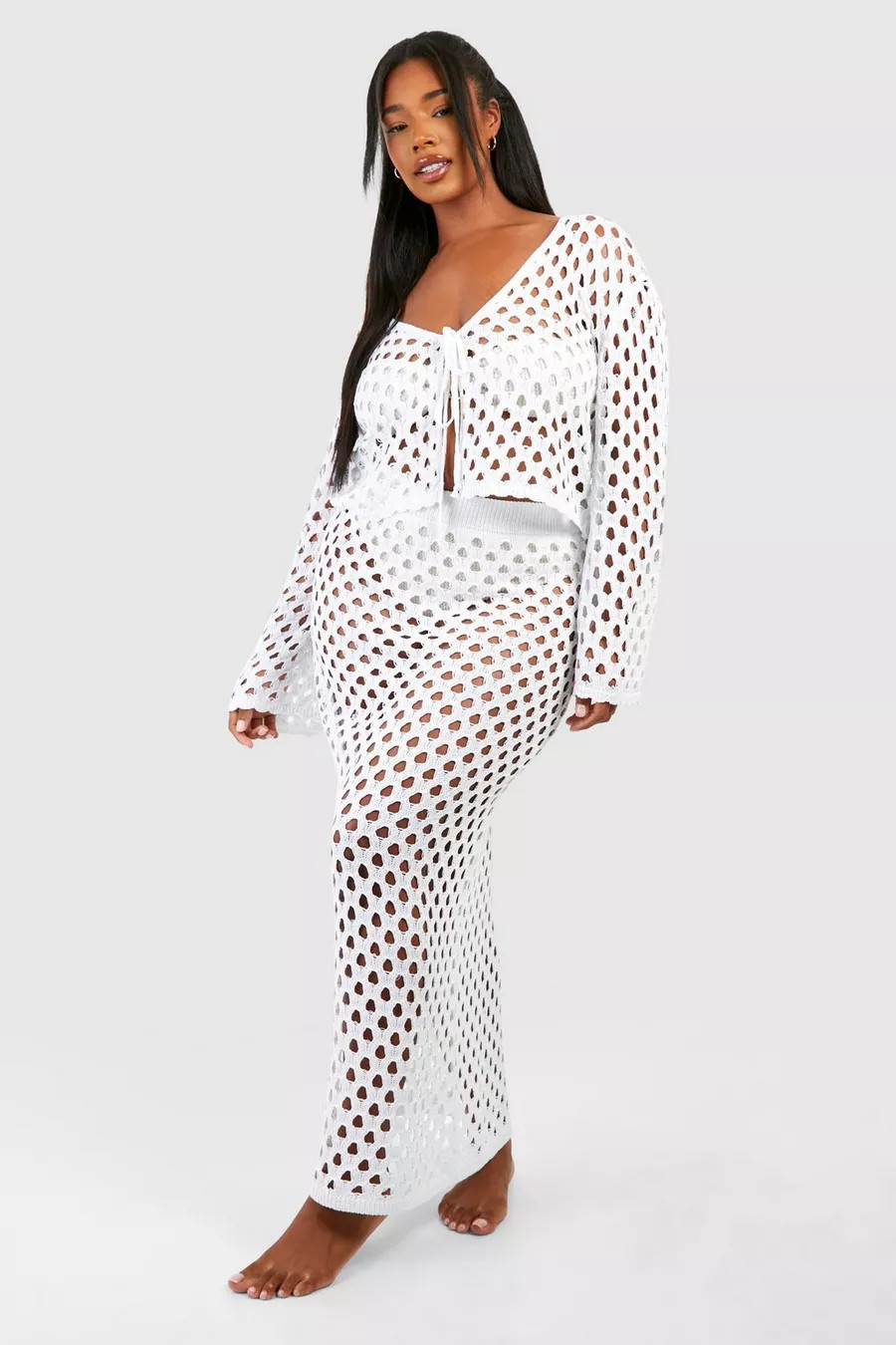 Plus Crotchet Beach Maxi Skirt | boohoo (US & Canada)