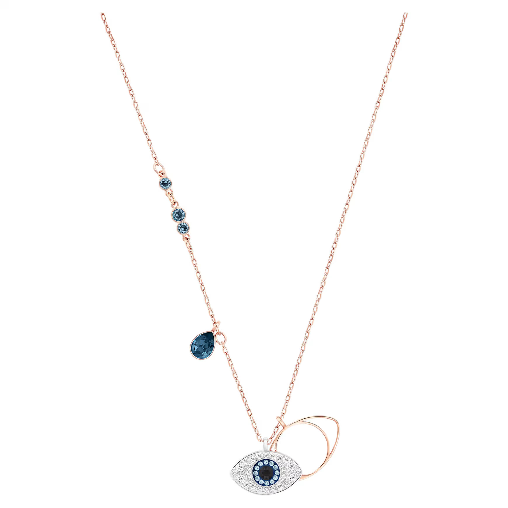 Symbolica pendant, Evil eye, Blue, Mixed metal finish by SWAROVSKI | SWAROVSKI