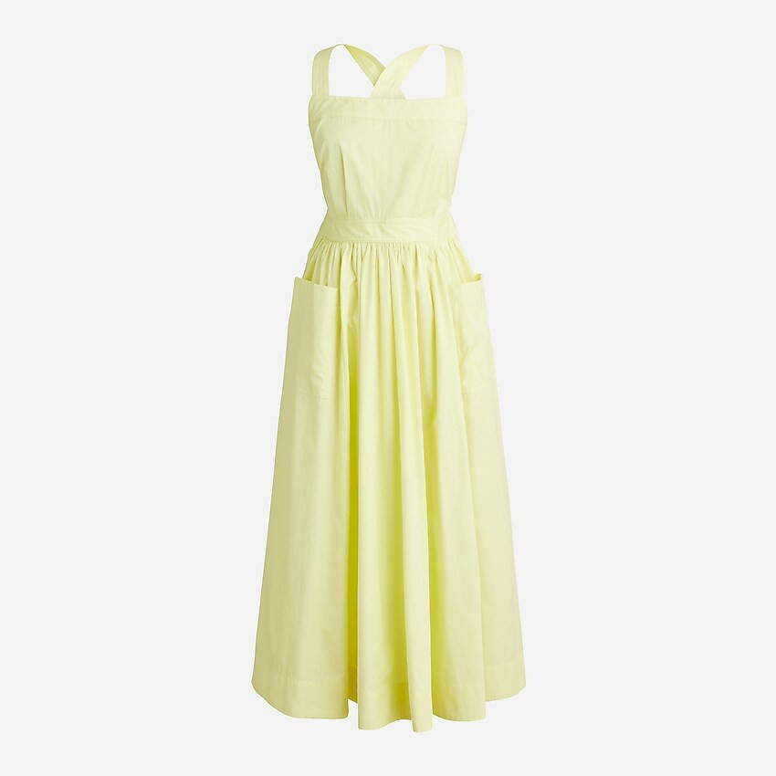 Cotton poplin apron dress with convertible straps | J. Crew US