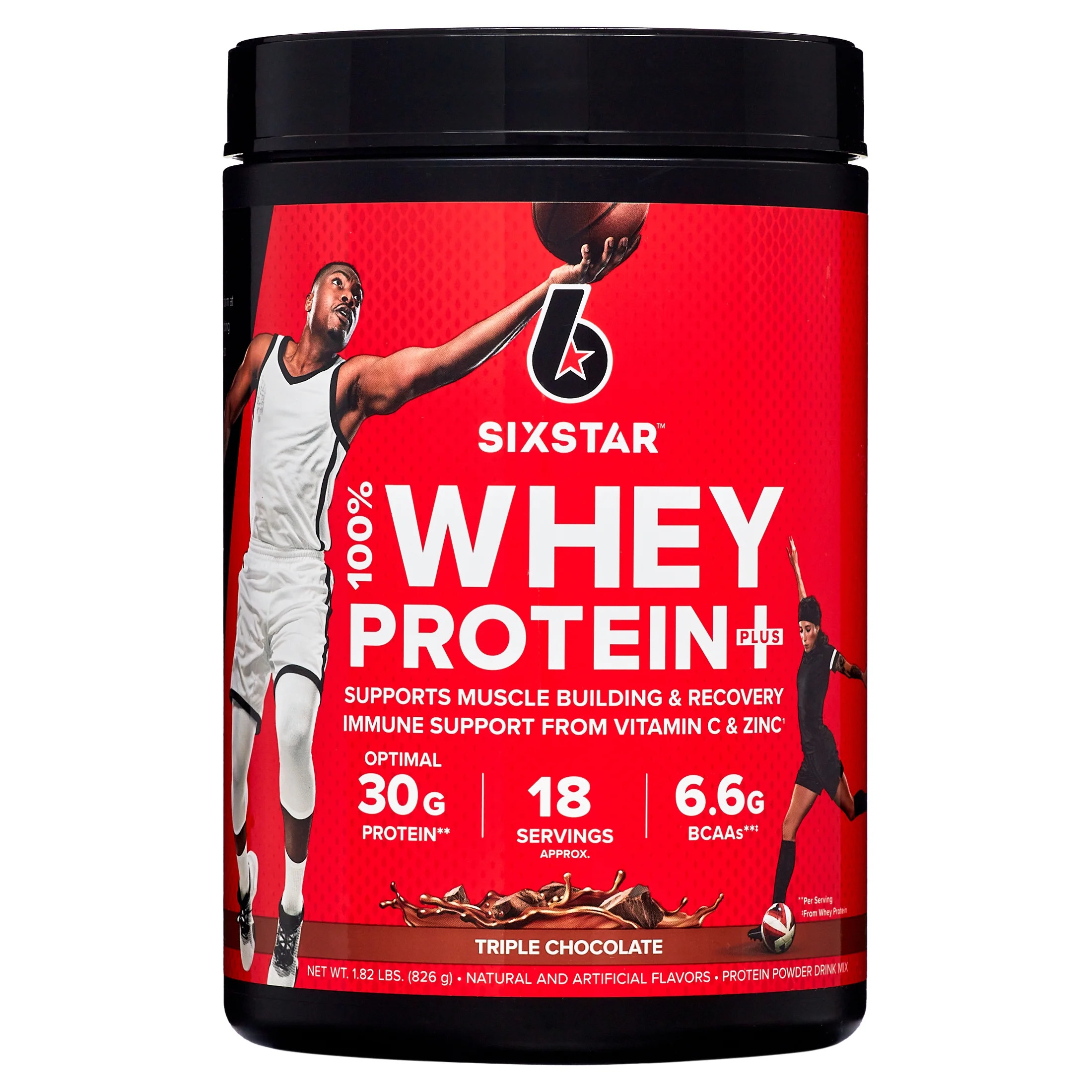 Six Star Pro Nutrition 100% Whey Protein Powder Plus, 30g Protein, Triple Chocolate, 1.81 lbs | Walmart (US)