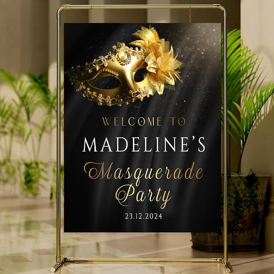 Personalized Masquerade Ball Birthday Welcome Sign, Colorful Mask Masquerade Party Decorations, M... | Amazon (US)