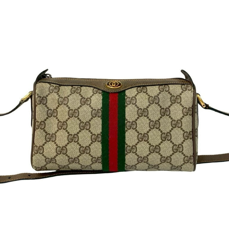 Pre-Owned GUCCI Old Gucci Vintage Sherry Line GG Logo Hardware Leather Shoulder Bag... (Good) | Walmart (US)