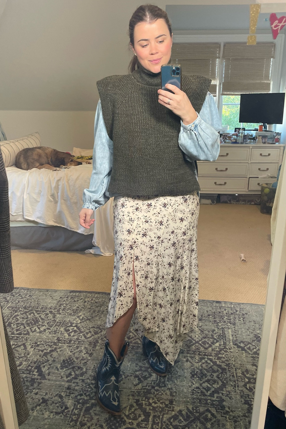 My work outfit the other day! Love to layer and wear my favorites together! Slip skirt + sweater vest = pure bliss 

#LTKworkwear #LTKstyletip #LTKFind