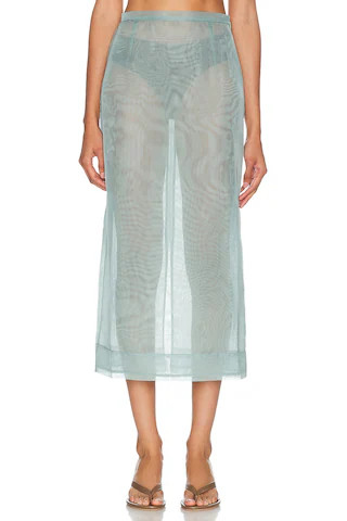 RENGGLI Organza Pencil Skirt in Seafoam | FWRD | FWRD 