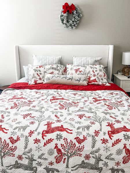 Affordable Cozy Bedding for Christmas!! I love the sophistication of the red and the silver for the season, but the whimsical nature of the prancing reindeer! It’s just so lovely ♥️🩶
#Christmasbedding #Christmas #Christmas2023

#LTKsalealert #LTKHoliday #LTKSeasonal