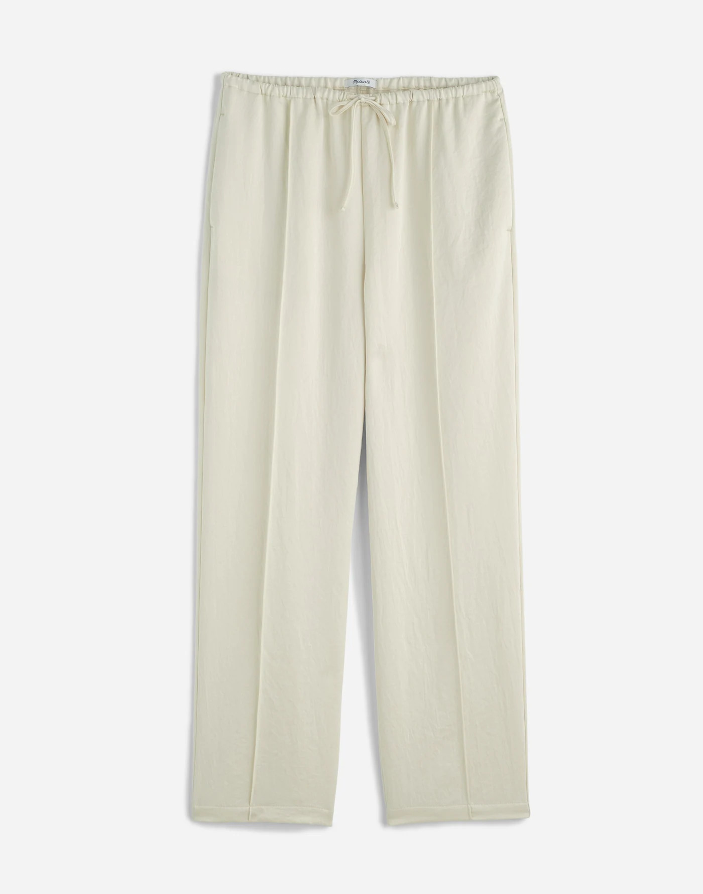 Pintucked Slim Pull-On Pants in Satin | Madewell | Madewell