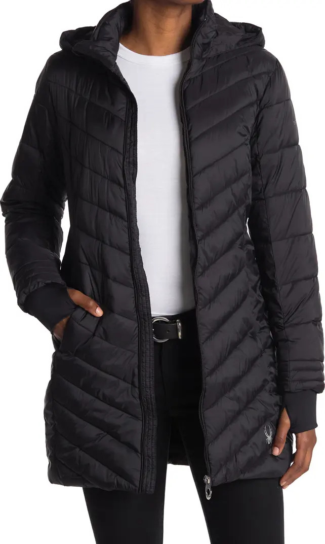 SPYDER Boundless Hooded Long Puffer Jacket | Nordstromrack | Nordstrom Rack