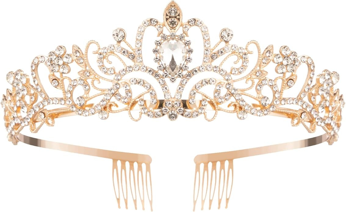 Princess Crown for Women, Crystal Queen Tiaras for Girls Bridal Hair Accessories Gifts for Birthd... | Amazon (US)