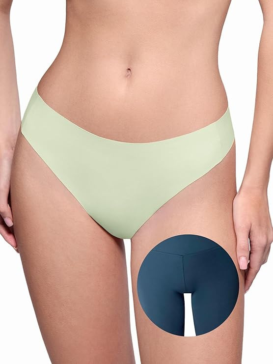 LUCKMEEY Cotton Thongs for Women Seamless Thongs for Women No Show Thong Panty Liners Workout G-S... | Amazon (US)