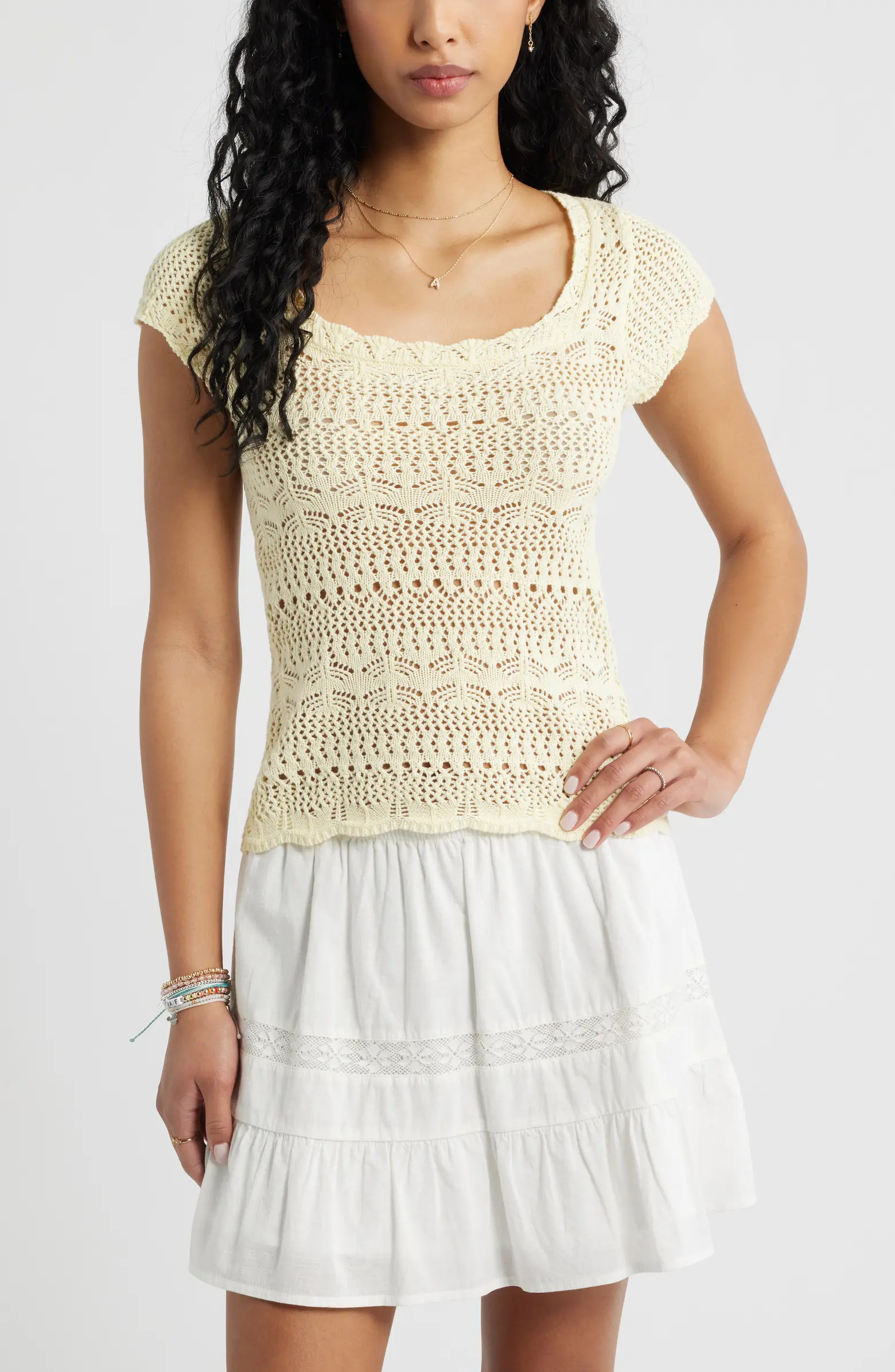 Cotton Pointelle T-Shirt | Nordstrom