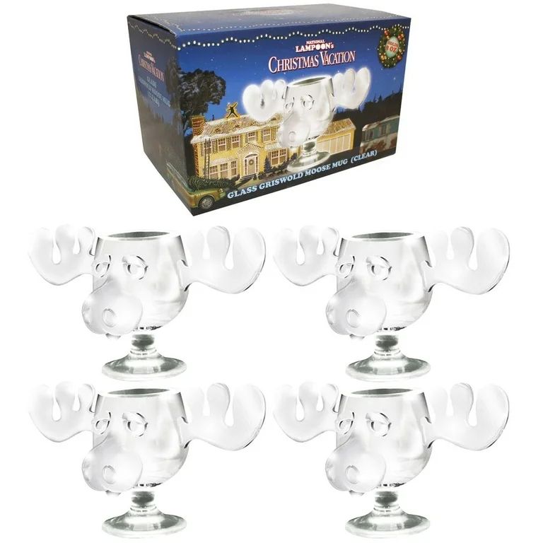 National Lampoon's Christmas Vacation Griswold Moose Mug 8oz Glass Set Of 4 | Walmart (US)