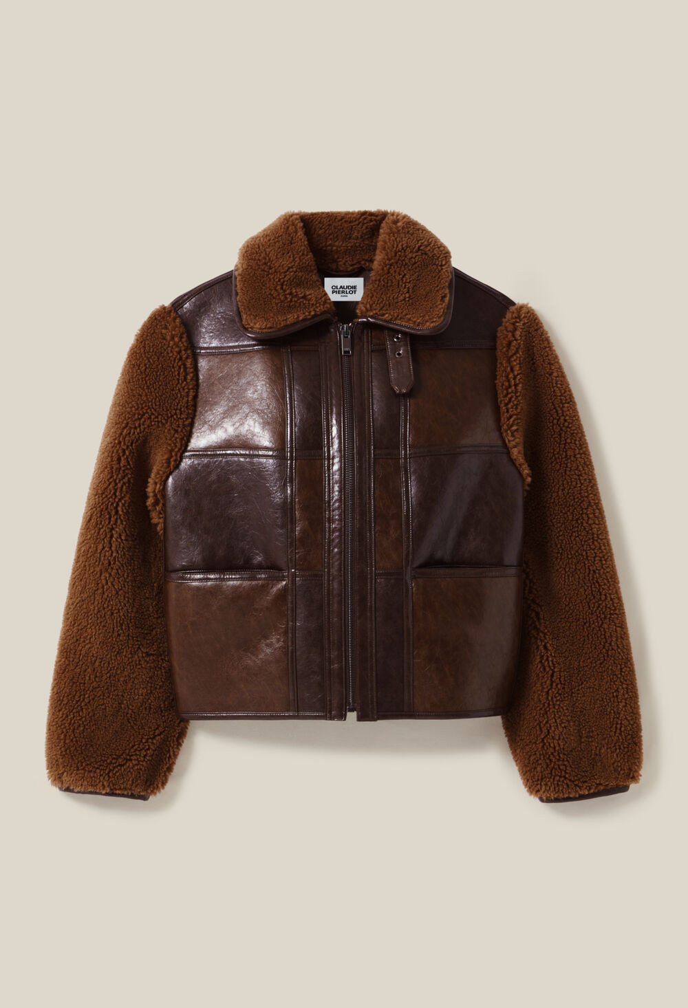 Veste bi-matière courte bicolore | Claudie FR | Claudie Pierlot (FR, DE, ES, UK)