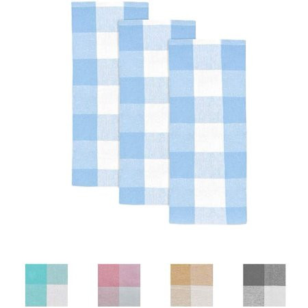 Buffalo Plaid Dish Towels - 100% Cotton Kitchen Towels - Blue and White Kitchen Towels - Blue Buffal | Walmart (US)