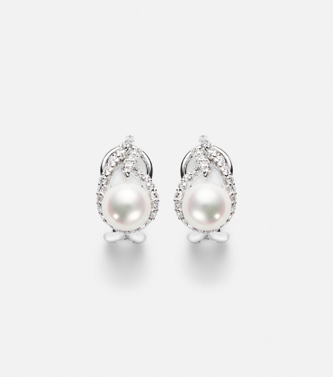 18kt white gold earrings with pearls and diamonds | Mytheresa (US/CA)