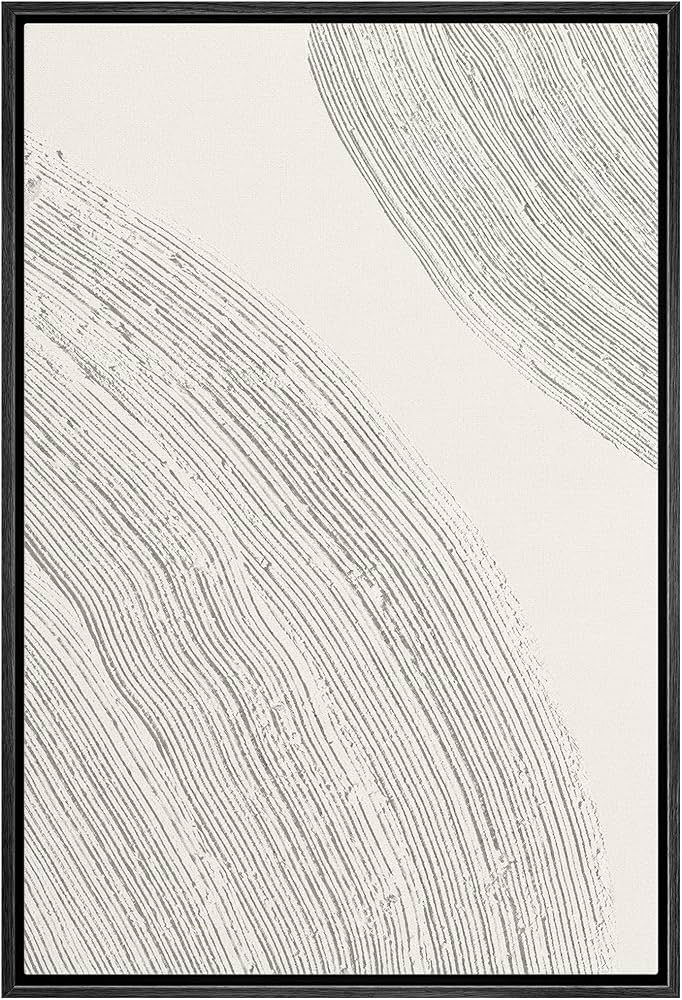 SIGNWIN Framed Canvas Print Wall Art Tan White Minimal Paint Strokes Abstract Shapes Illustration... | Amazon (US)