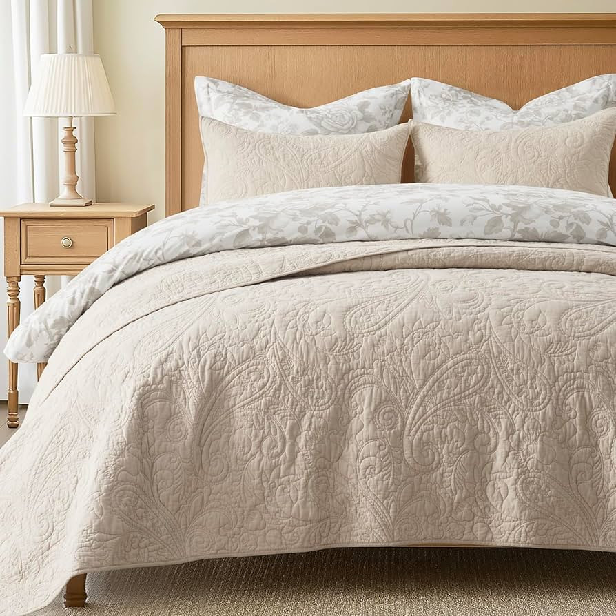 EVERGRACE 100% Cotton Paisley Quilt Set, King Size 3 Piece Set – Prewashed Lightweight Bedsprea... | Amazon (US)