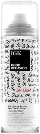 IGK GOOD BEHAVIOR Spirulina Protein Smoothing Spray | Keratin Like Treatment + Frizz Control + He... | Amazon (US)