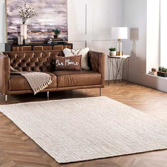 nuLOOM Rigo Hand Woven Jute Area Rug, 6' x 9', Off-white | Amazon (US)