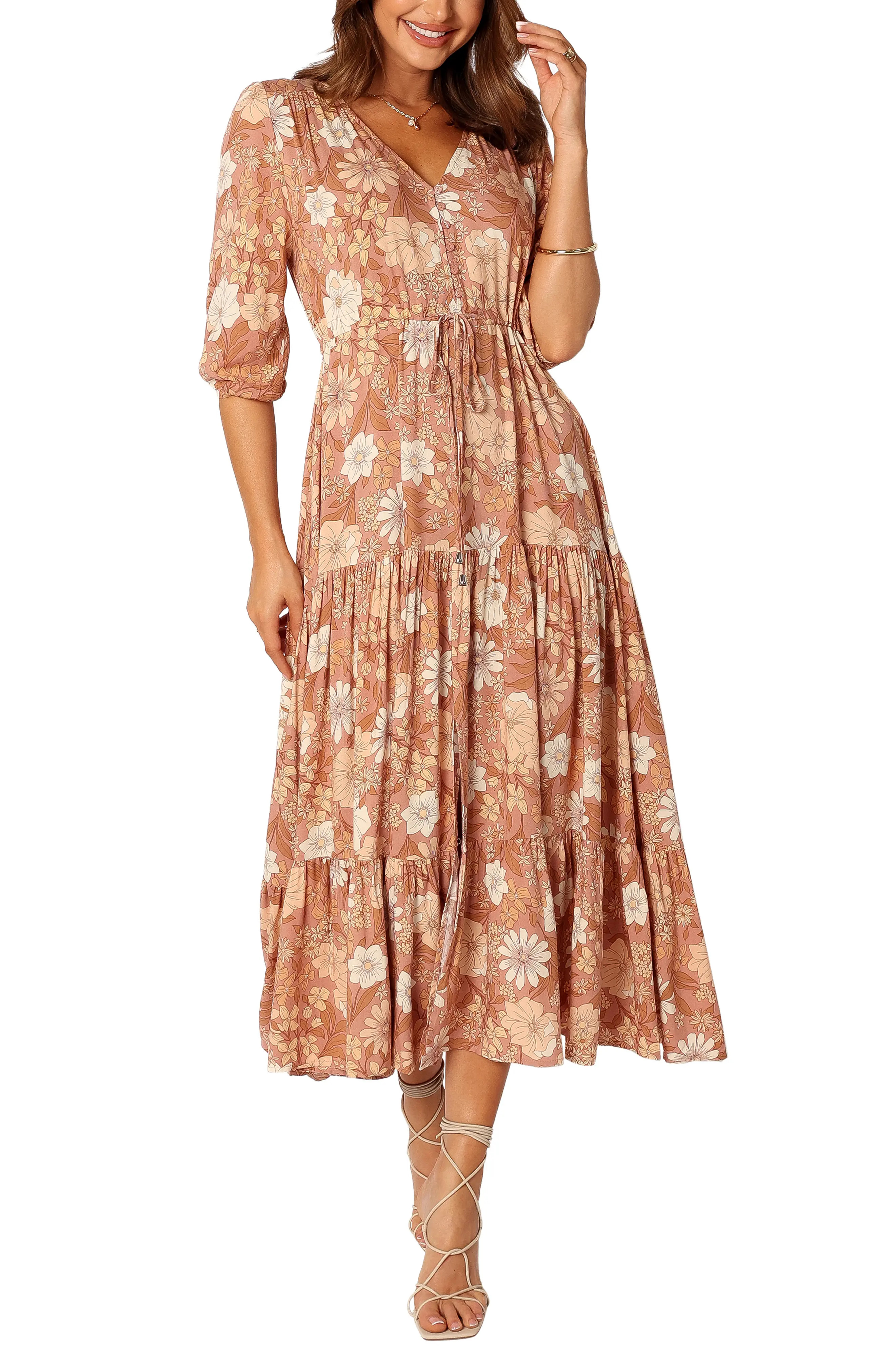 Petal & Pup Kelda Floral Midi Dress (Women) | Nordstrom | Nordstrom