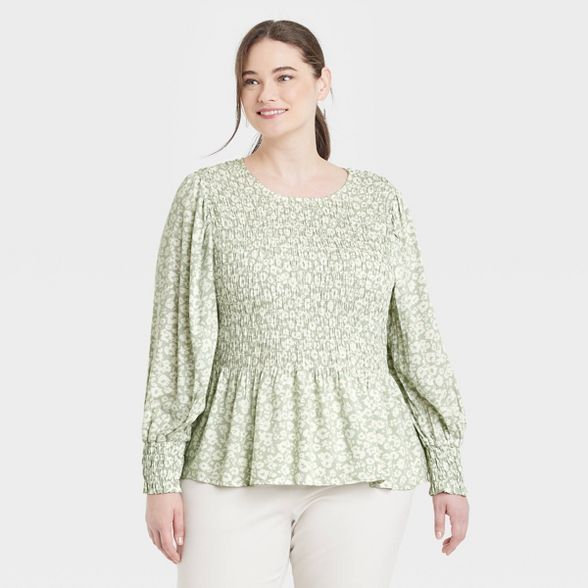 Women's Long Sleeve Smocked Top - A New Day™ | Target