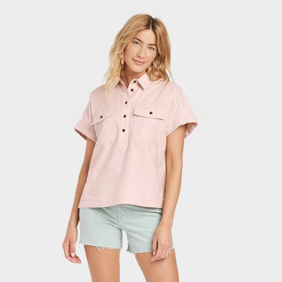 Women's Dolman Short Sleeve Utility Button-Down Shirt - Universal Thread™ | Target
