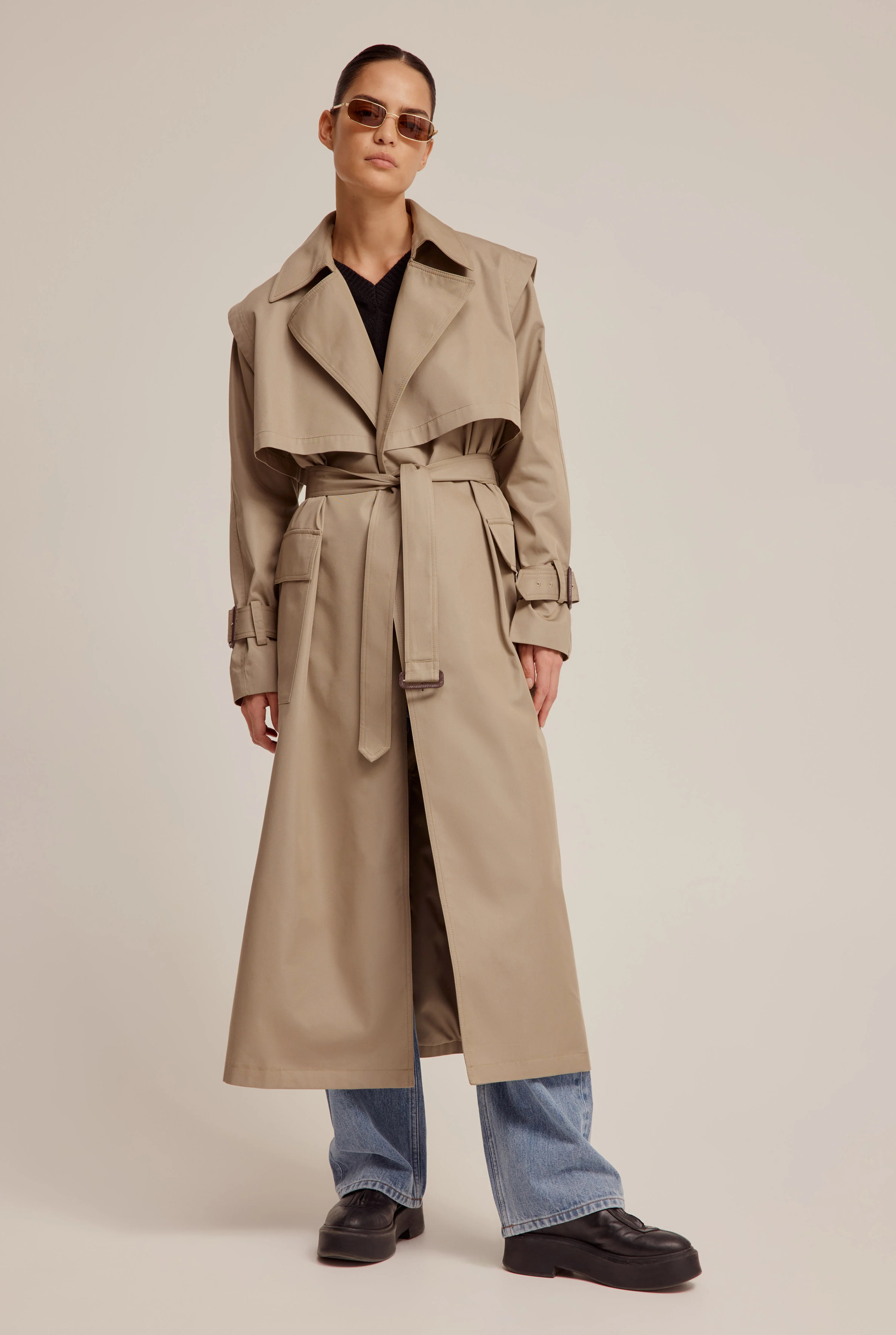 Belted Cotton Trench Coat | Venroy AU