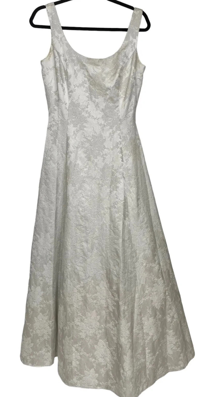 Jessica McClintock A Line Wedding Dress Made In USA Size 9/10 Vtg  | eBay | eBay US