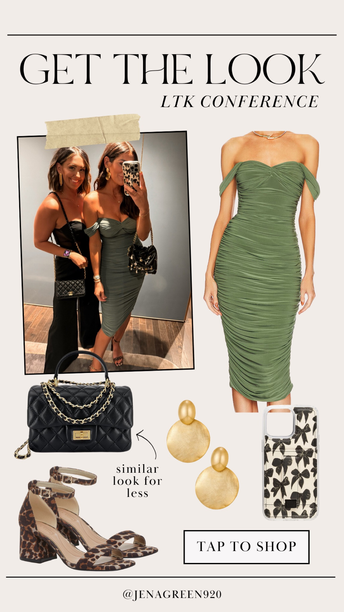 Get the Look | LTK Conference Outfits | Green Dress | Fitted Dress | Quilted Bag | Leopard Heels 

#LTKFindsUnder100 #LTKStyleTip #LTKFindsUnder50