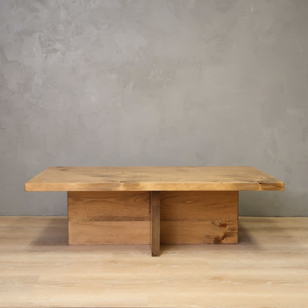 Rustic Cross Base Coffee Table, Living Room Table - Etsy | Etsy (US)