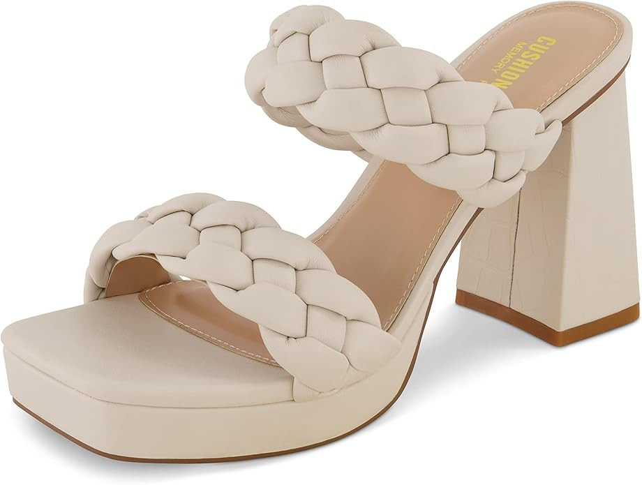 CUSHIONAIRE Women's Aurora braided platform sandal +Memory Foam and Wide Widths Available | Amazon (US)