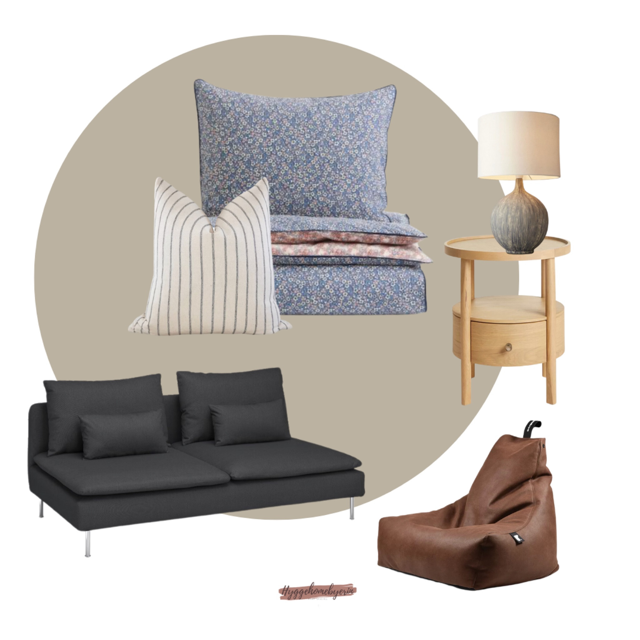 Cosy bedroom mood board inspiration with home decor ideas