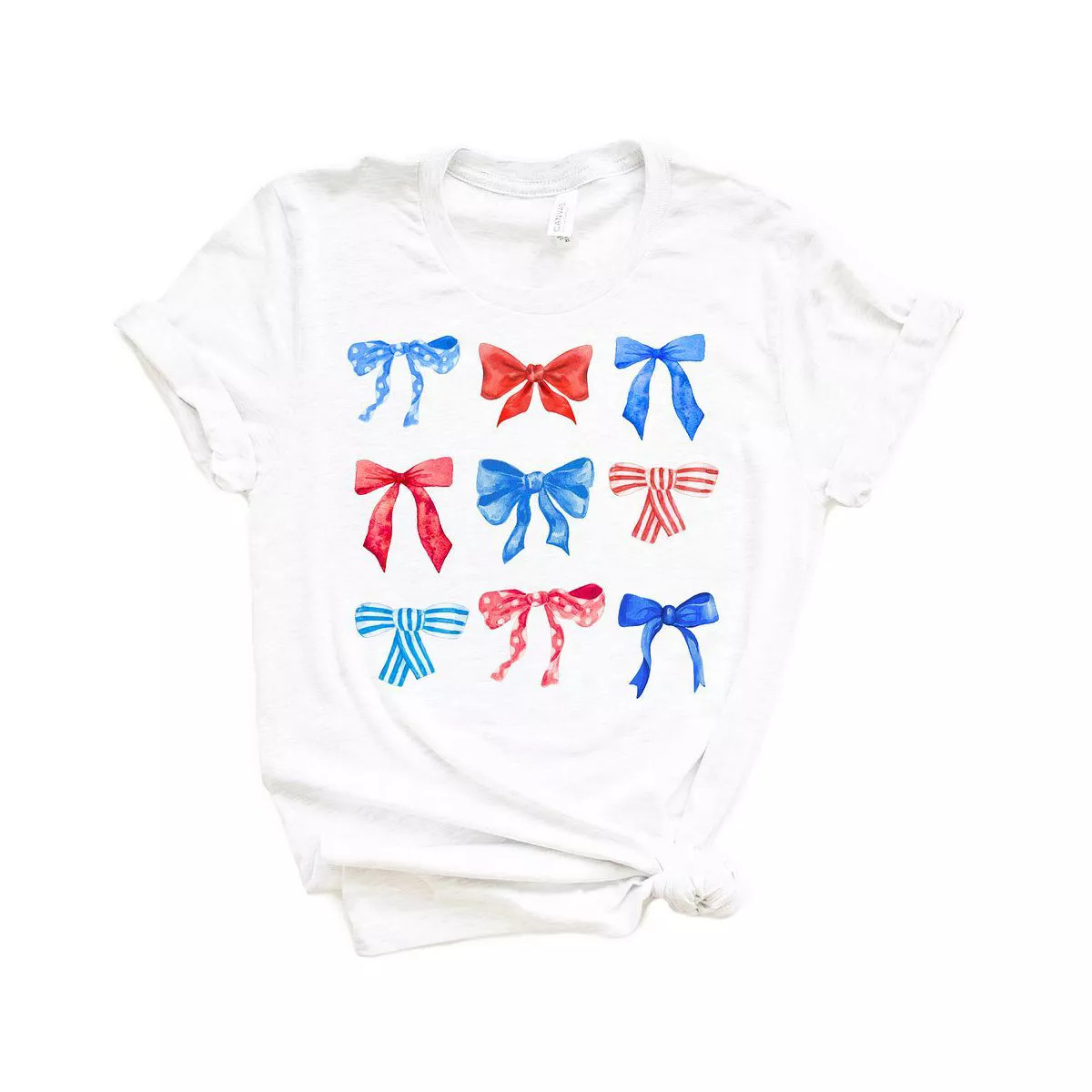 Simply Sage Market Women's Patriotic Coquette Bow Chart Short Sleeve Graphic Tee | Target