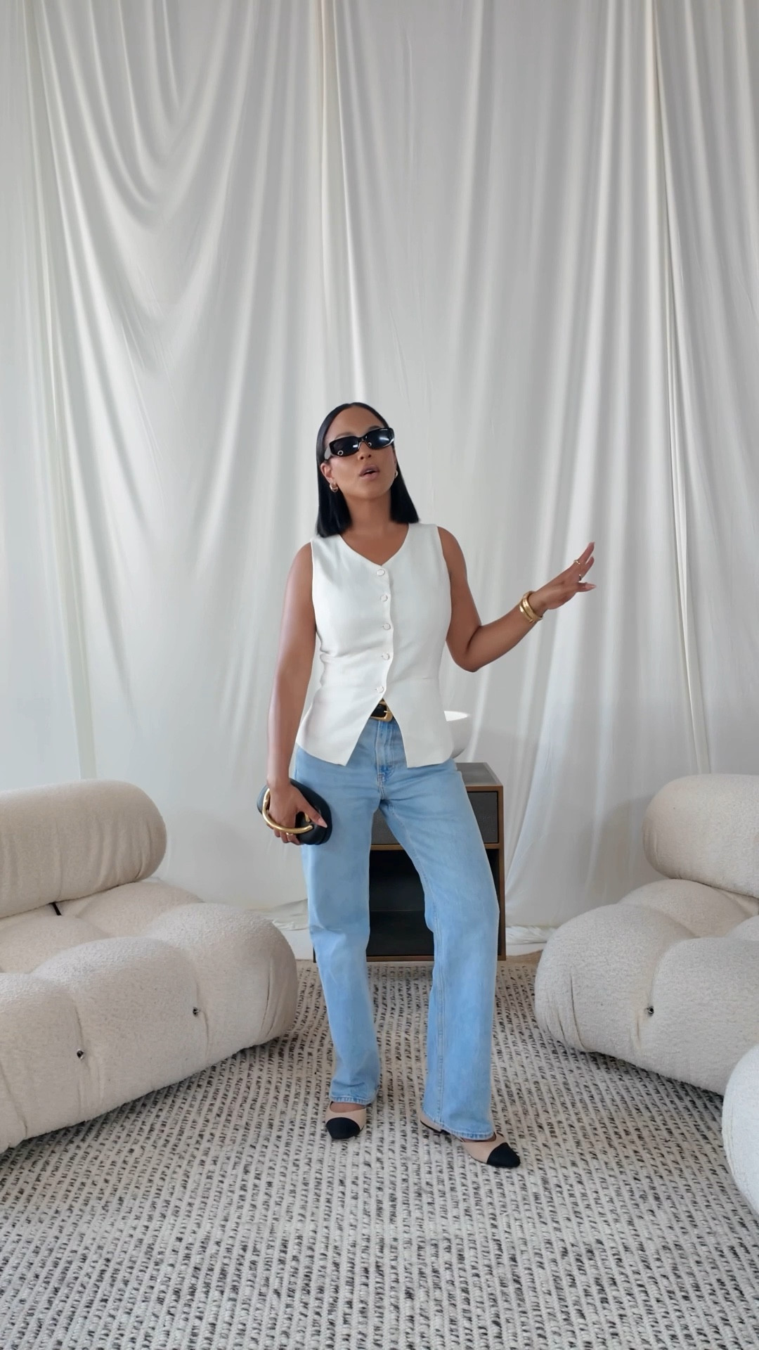 She’s giving classic and clean for her baby girl’s pre-K grad. Y’all need these jeans, the purse, and the flats. These pieces stay in rotation, Hunty. I couldn’t link the vest bc it’s not on here but I def linked similar 🤩

#casualchic #effortlessstyle 

#LTKFindsUnder50 #LTKBeauty #LTKStyleTip