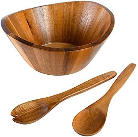 Gibson Home Sherwood 3-Piece Acacia Wood Salad Bowl Set | Amazon (US)
