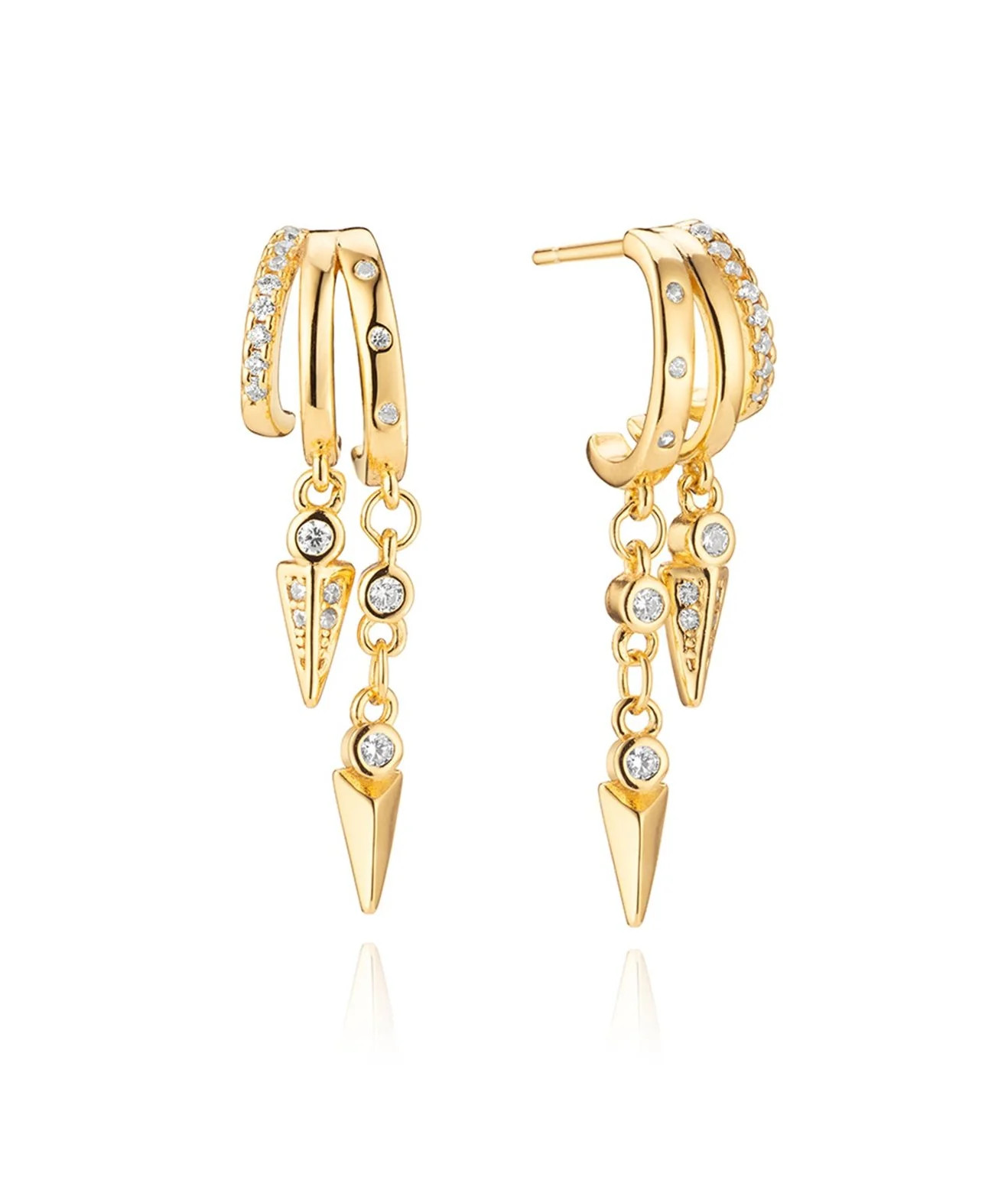 Sienna Illusion Earrings | Signature 3-in-1 Gold Stacking Earring | Aaria London