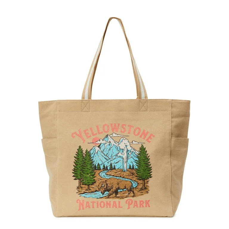 National Parks Women's Canvas Tote Handbag - Yellowstone, Cafe Au Lait | Walmart (US)
